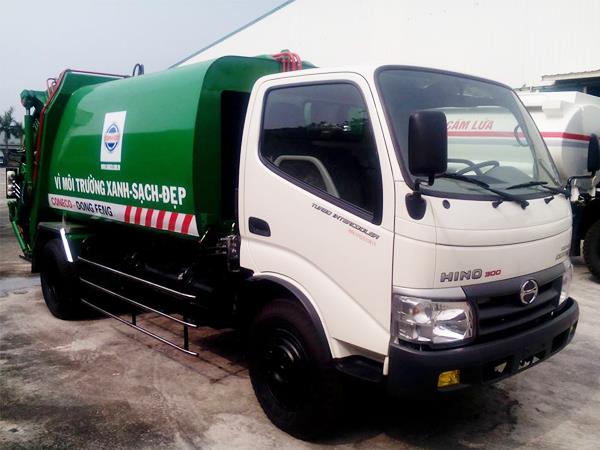 Xe cuốn ép rác Hino 6 khối